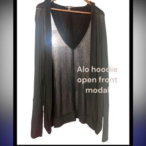 Alo modal lightweight open cardigan, ribbed sleeves